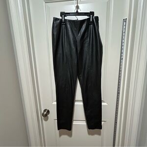 Forever 21 women’s M faux Black Leather Pants, side zip,  pull on. Like new
